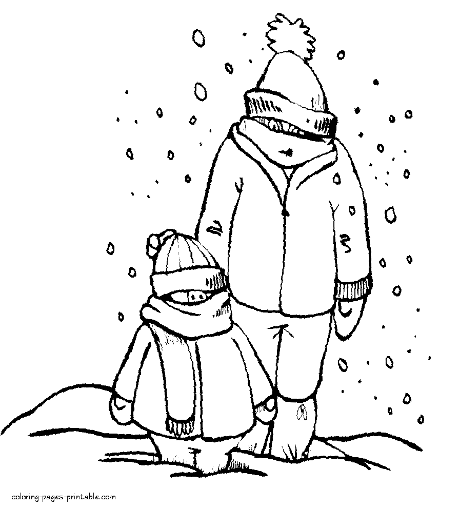 snowy weather coloring pages