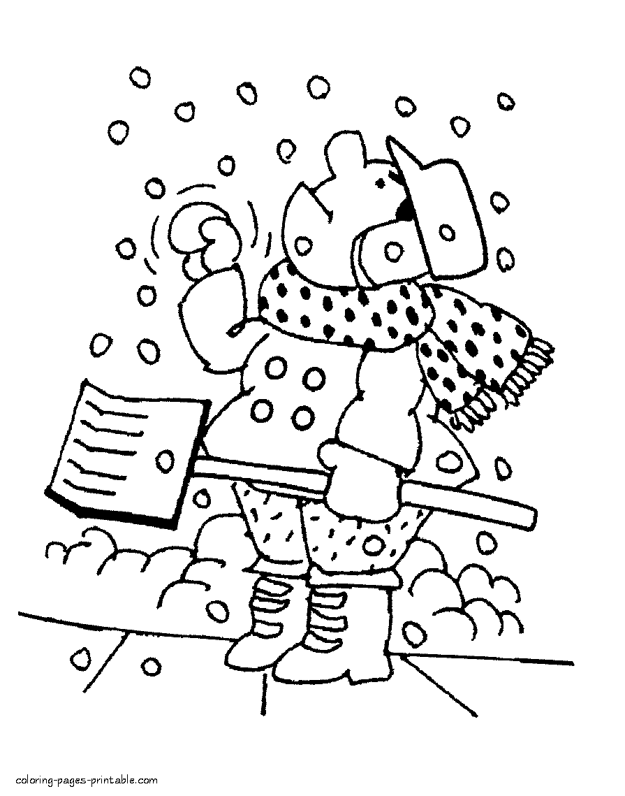 Snow coloring page for painting