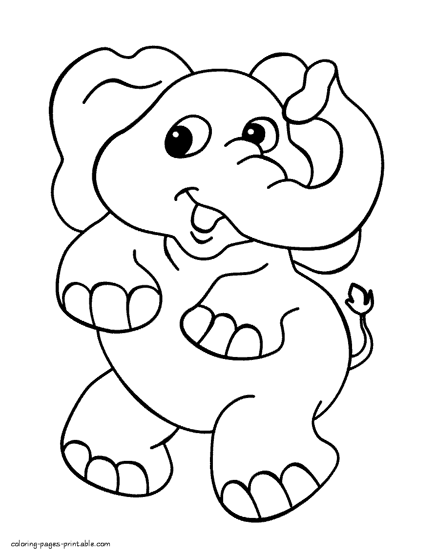 Coloring pages preschool. Elephant for kids