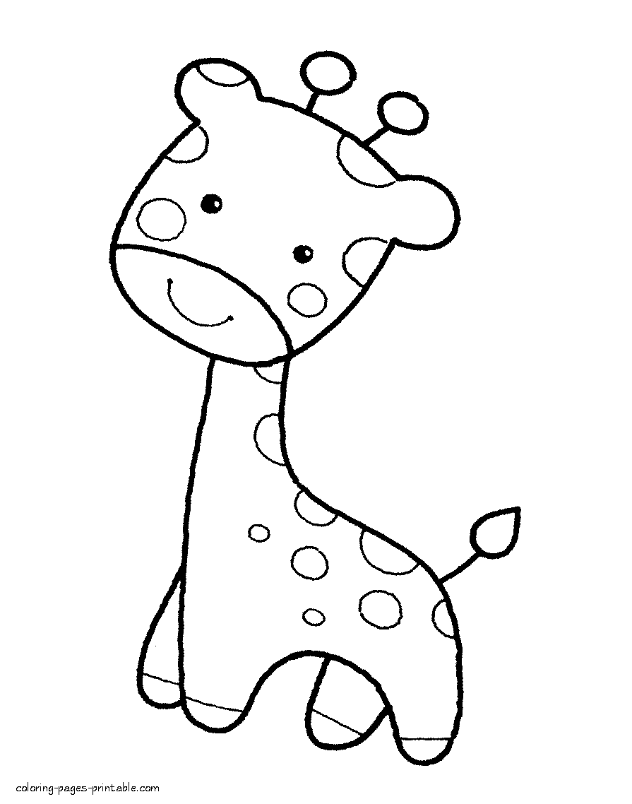 Preschool printable coloring pages for free. Giraffe