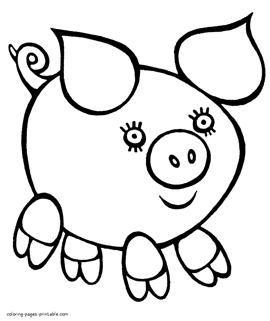 Preschool coloring - piglet || COLORING-PAGES-PRINTABLE.COM