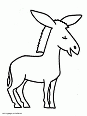 Donkey coloring page. Animals picture for preschool and toddlers