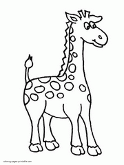 Giraffe picture. Free preschool coloring pages
