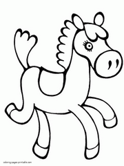 Animals coloring pages for preschool. Printable horse