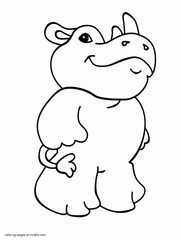 Printable coloring pages for preschoolers. Rhino pictures
