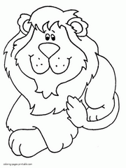 Coloring sheets for preschoolers. Lion page to print