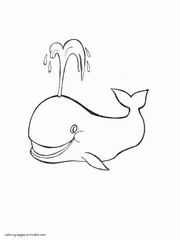 Whale coloring page for preschool kids