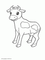 Cows - coloring for preschool of animals for free