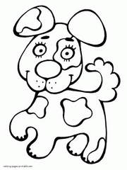 Coloring pages for preschoolers. Puppy easy picture