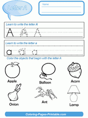 Kindergarten Letter Writing. Letter A