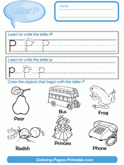 Letter Writing Practice Preschool. Letter P