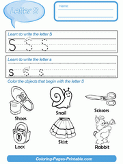 Preschool Coloring Pages - English Letters. Letter S