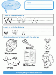 Free Preschool Letter Writing Worksheets. Letter W