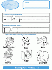 Preschool Letter Writing Worksheets. Letter F