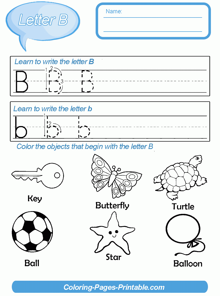 Abc Learning Preschool. Letter B