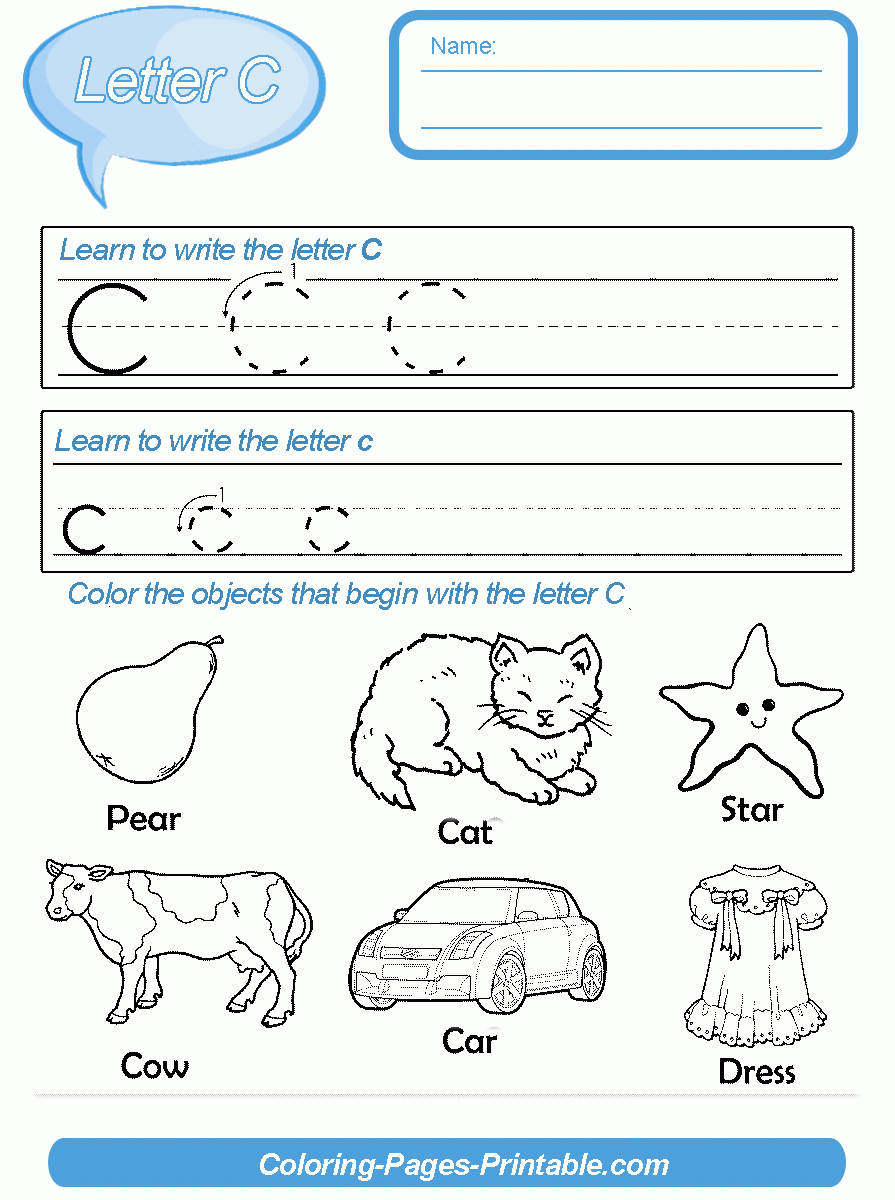 Abc Worksheets For Preschool. Letter C