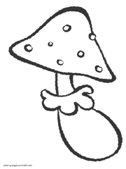 Kindergarten coloring page of the amanita for free printing