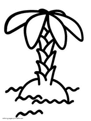 Palm tree picture for kids to print & color