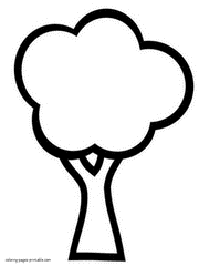 Coloring pages for littlest kids at kindergarten. The tree