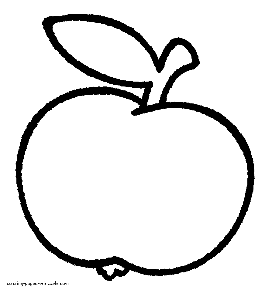 Kindergarten fruits coloring pages - Apple for toddlers