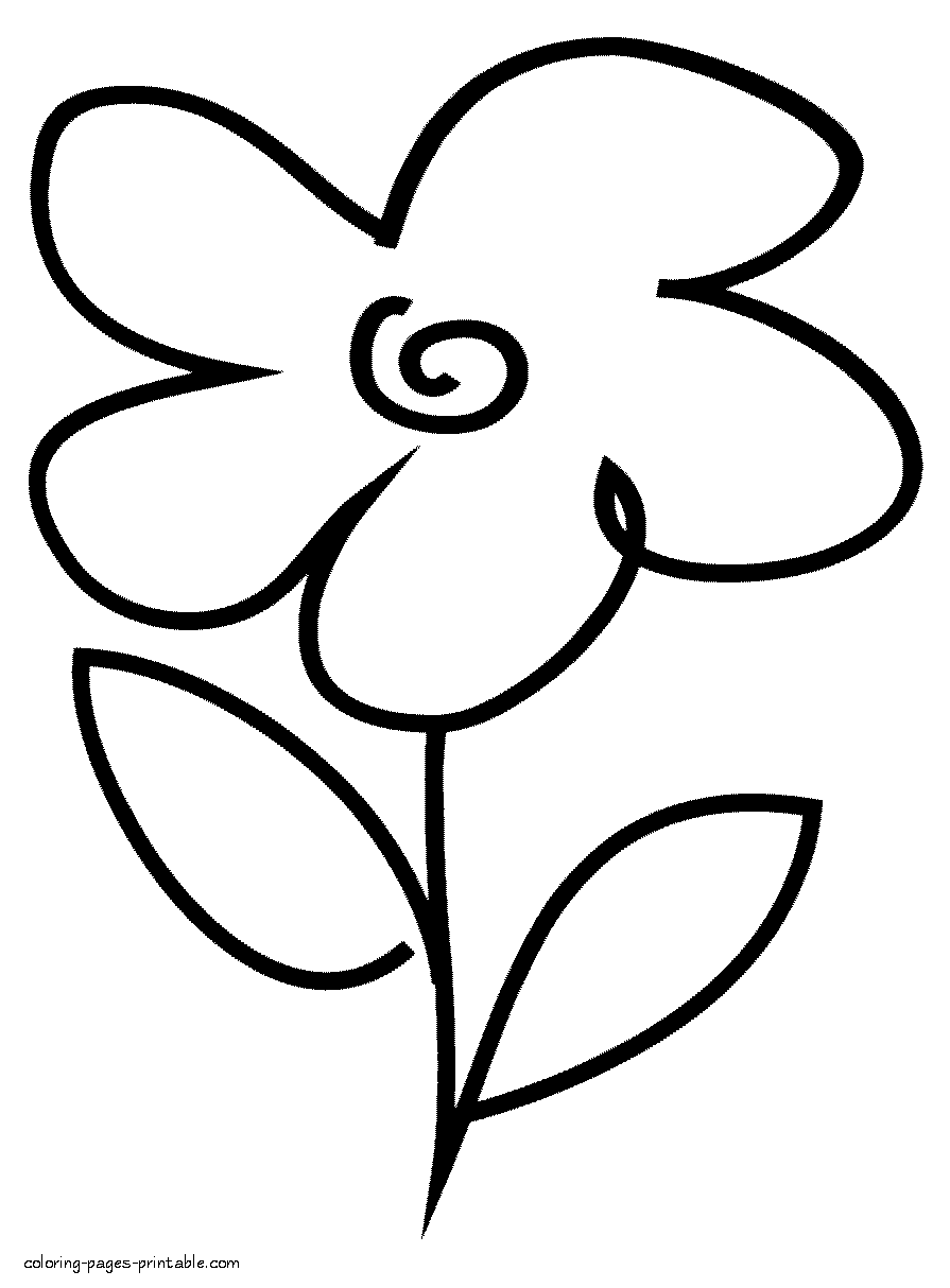 Beautiful flower coloring page for kindergarten ...