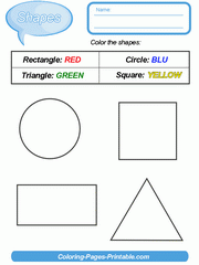 Shapes And Colors Kids Worksheets