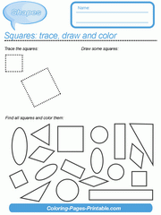 Geometric Shapes Worksheets For Kindergarten Kids