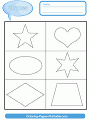 Tracing Shapes Printable Worksheets For Little Kids