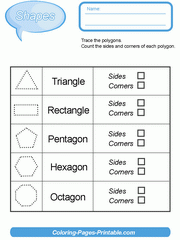Free Printable Preschool Worksheets Tracing Shapes. Sides And Corners