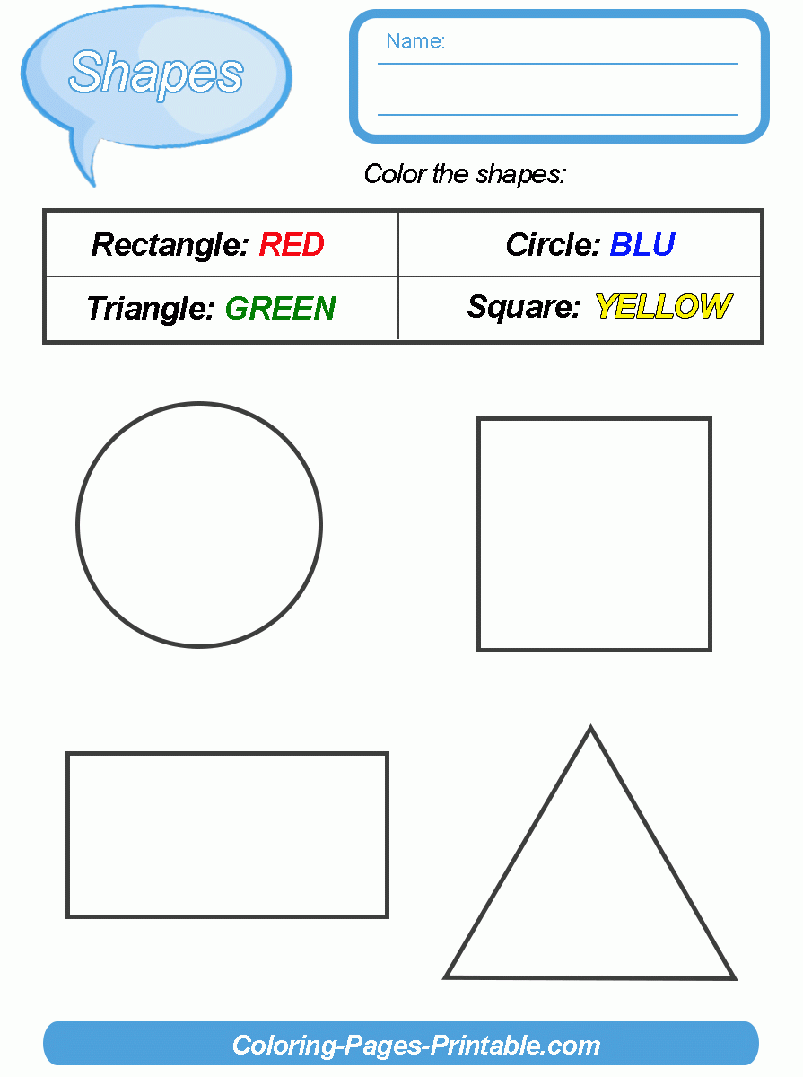 Shapes And Colors Worksheets    COLORING PAGES PRINTABLE.COM