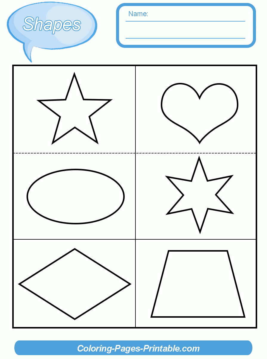 Toddlers Printable Shapes Worksheets
