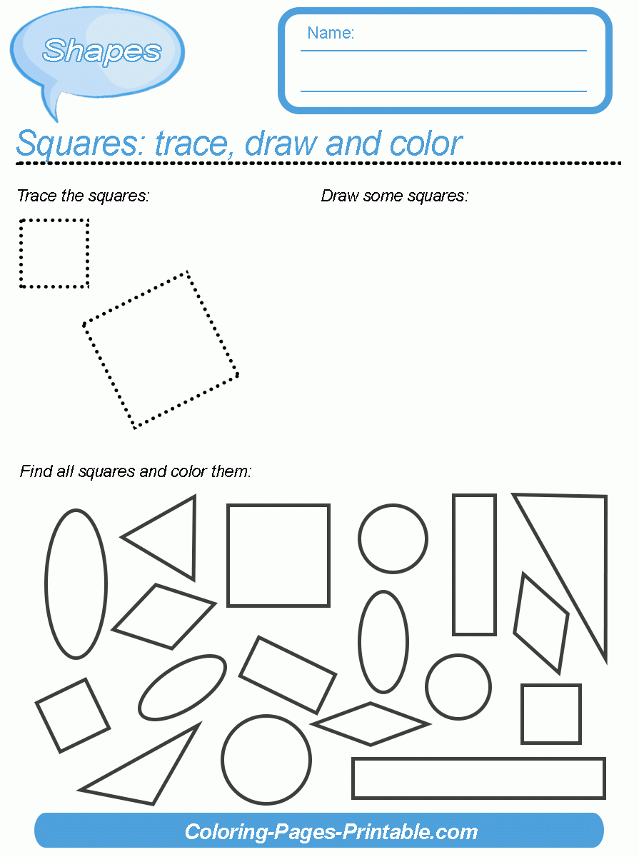 Geometric Shapes Worksheets For Kindergarten Kids