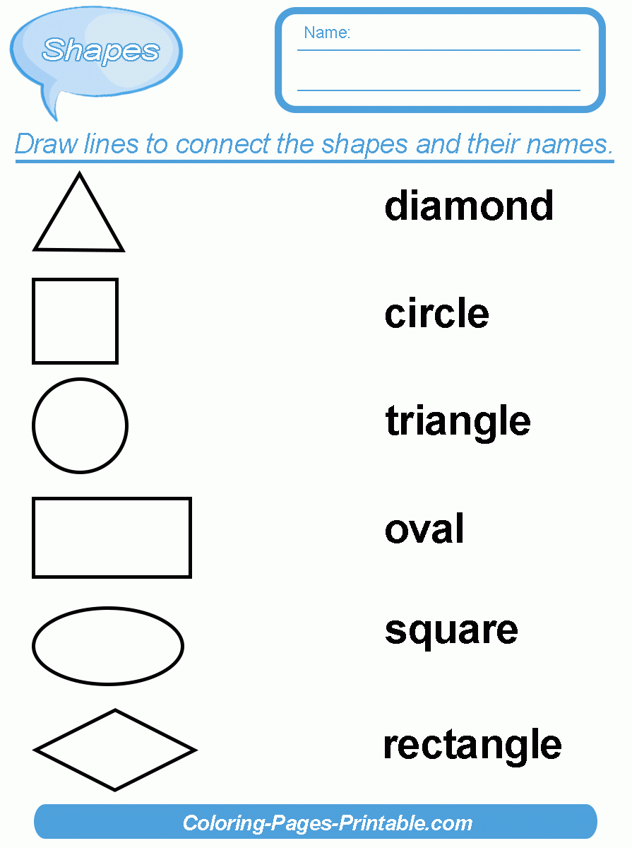 Free Shapes Worksheets For Toddlers