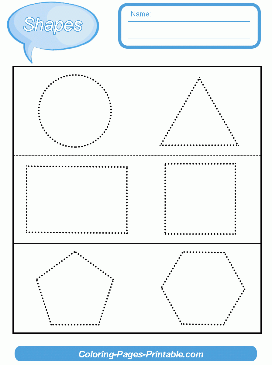 Free Tracing Shapes Worksheets For Preschoolers COLORING PAGES 