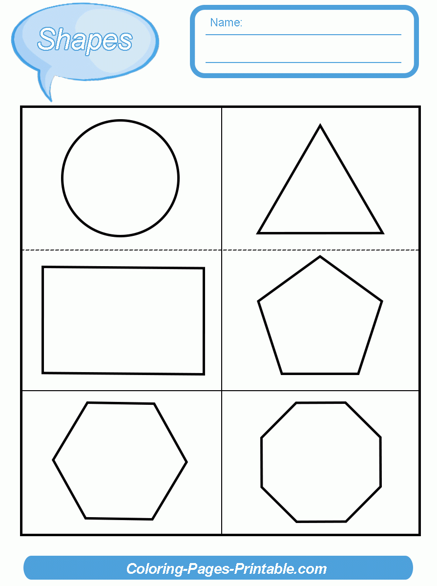 Free Printable Shapes Worksheets For Kindergarten || COLORING-PAGES
