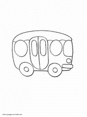Simple transportation coloring pages for toddlers. Bus