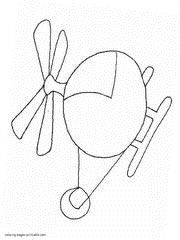 Helicopter simple preschool coloring page