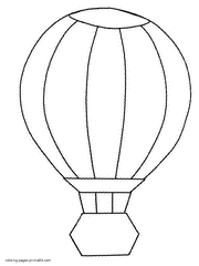 Coloring page of hot air balloon for kindergarten