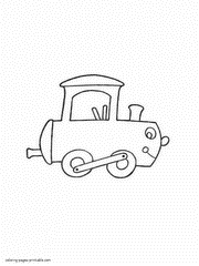 Vehicle simple coloring pages for preschoolers. Locomotive