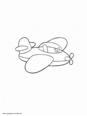 Coloring page of toy airplane for kindergarten kids