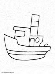 Coloring page for preschoolers - toy Steamship