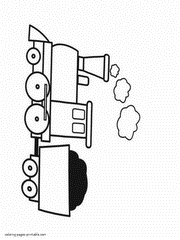 Freight train coloring page. Print this picture for preschool