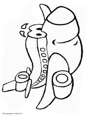 Airplane coloring page for toddlers and preschoolers