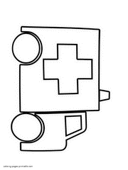 Ambulance car coloring pages for preschool kids