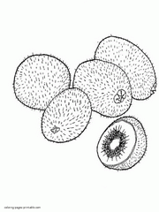Printable fruits coloring pages for preschoolers. Kiwi