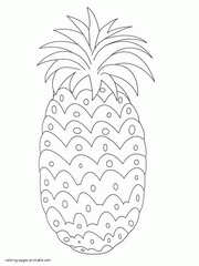 Fruits and vegetables coloring pages for preschoolers. Pineapple
