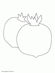 Pomegranate - fruit and vegetable coloring pages for preschooler
