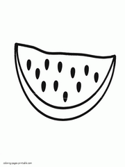 Printable coloring pages of fruits and vegetables. Watermelon