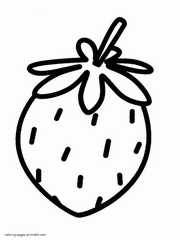 Strawberry free coloring page for preschoolers