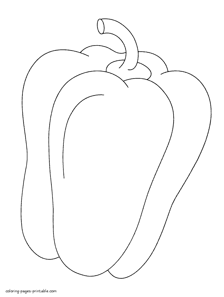 Bell pepper. Simple coloring pages for preschool || COLORING-PAGES ...